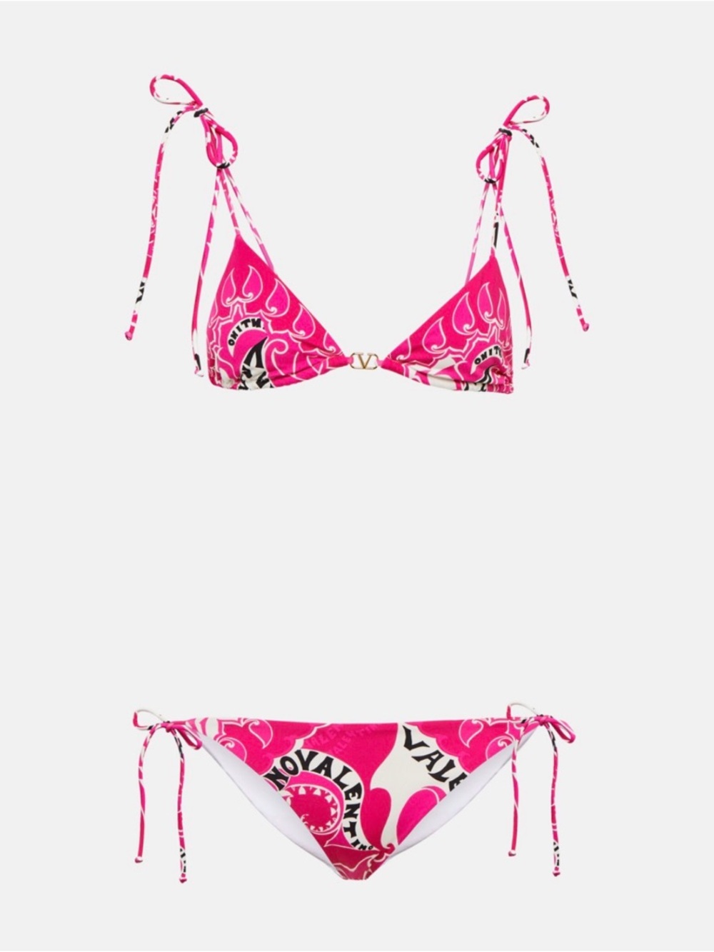 NWT Valentino Pink Printed Triangle Bikini Set